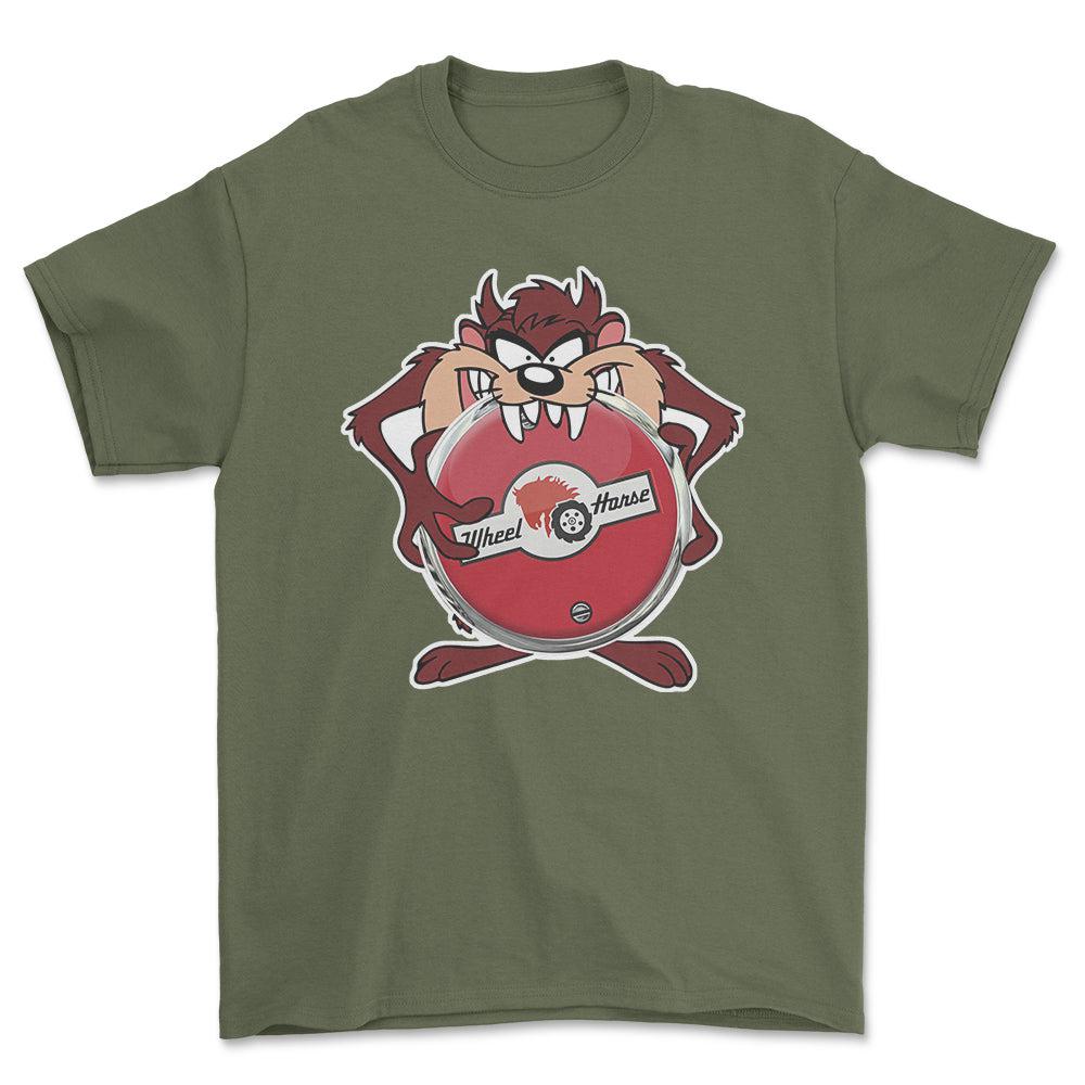 Wheel Horse TAZ Unisex T-Shirt , Bomuld-Beklædning-Wheel Horse-Grøn Militær-S-Forside-Garage Culture Shop- garage - man cave - merchandise