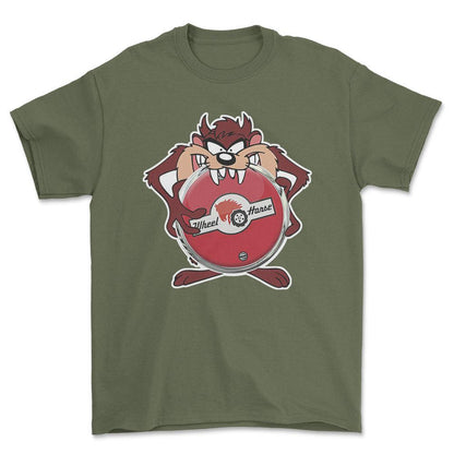 Wheel Horse TAZ Unisex T-Shirt , Bomuld-Beklædning-Wheel Horse-Grøn Militær-S-Forside-Garage Culture Shop- garage - man cave - merchandise