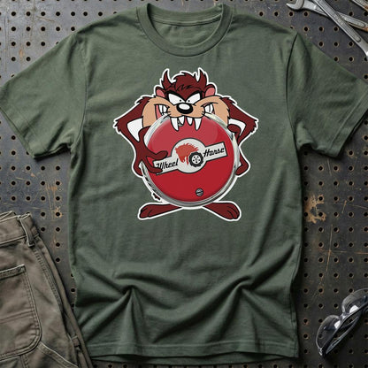 Wheel Horse TAZ Unisex T-Shirt , Bomuld-Beklædning-Wheel Horse-Grøn Militær-S-Garage Culture Shop- garage - man cave - merchandise
