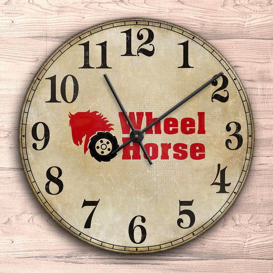 Wheel Horse Vægur Rundt-Clock-Wheel Horse-Garage Culture Shop- garage - man cave - merchandise