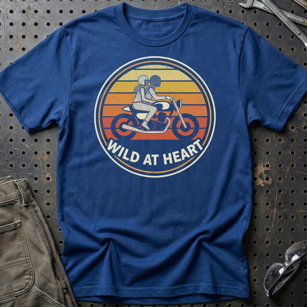 Wild At Heart – Unisex T-Shirt , Bomuld-Beklædning-Garage Culture-Blå Royal-S-Garage Culture Shop- garage - man cave - merchandise