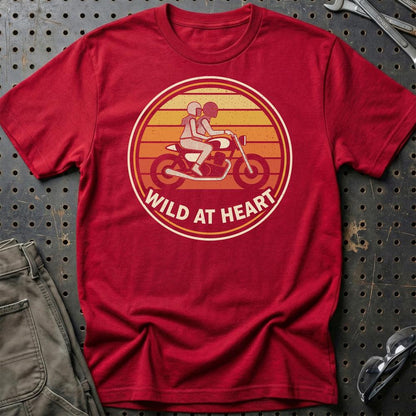Wild At Heart – Unisex T-Shirt , Bomuld-Beklædning-Garage Culture-Rød-S-Garage Culture Shop- garage - man cave - merchandise