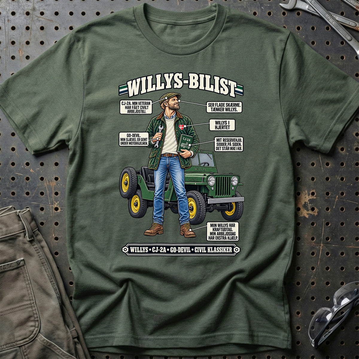 
Willys-Bilist T-Shirt – Grøn Militær