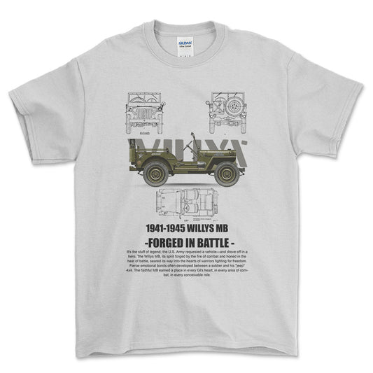 Willys - Unisex T-Shirt , Bomuld-Beklædning-Willys-Hvid-S-Forside-Garage Culture Shop- garage - man cave - merchandise