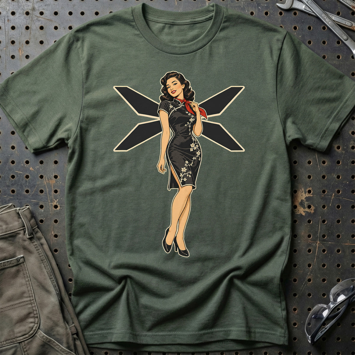 XPeng Retro Pinup T-Shirt-Beklædning-XPeng-Grøn Militær-S-Garage Culture Shop- garage - man cave - merchandise