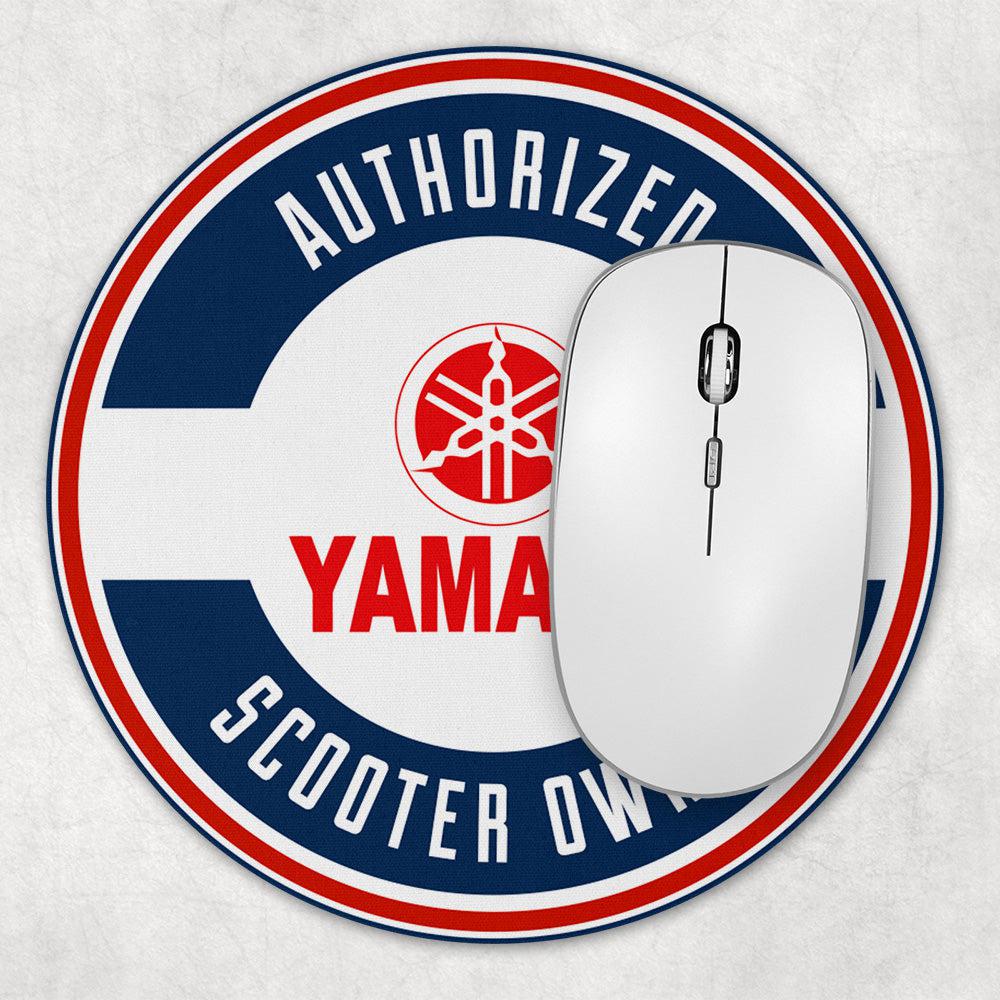 Yamaha Authorized Scooter Owner, Runde Skilte , Musemåtte Rundt , Kop Underlag, Underlagssæt-Runde Skilte-Yamaha-Garage Culture Shop- garage - man cave - merchandise