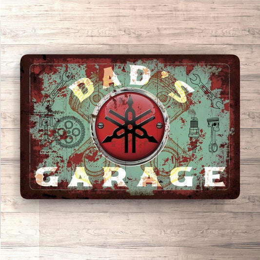 Yamaha Dads Garage Vintage Skilte, Musemåtte, Dørmåtte-Skilte-Yamaha-Garage Culture Shop- garage - man cave - merchandise