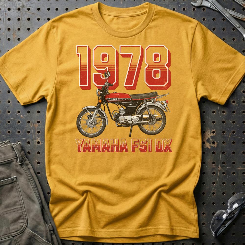 Yamaha FS1 DX 1978 - Unisex T-Shirt-Beklædning-Yamaha-Guld-S-Garage Culture Shop- garage - man cave - merchandise