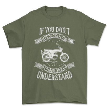 Yamaha Fs1 If You Dont Own One Yamaha Fs1 Youll Never Understand Unisex T-Shirt , Bomuld-Beklædning-Yamaha-Grøn Militær-S-Forside-Garage Culture Shop- garage - man cave - merchandise