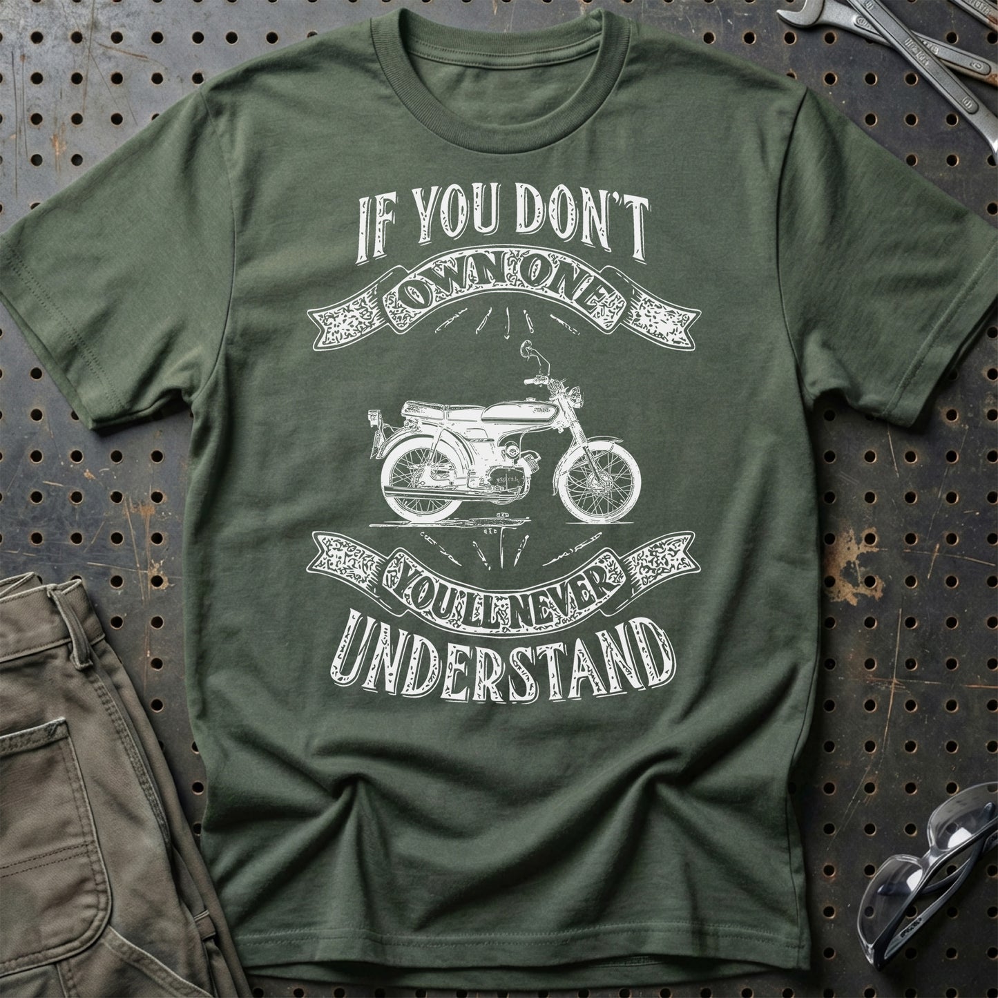 Yamaha Fs1 If You Dont Own One Yamaha Fs1 Youll Never Understand Unisex T-Shirt , Bomuld-Beklædning-Yamaha-Grøn Militær-S-Garage Culture Shop- garage - man cave - merchandise