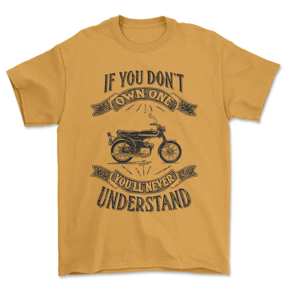 Yamaha Fs1 If You Dont Own One Yamaha Fs1 Youll Never Understand Unisex T-Shirt , Bomuld-Beklædning-Yamaha-Guld-S-Forside-Garage Culture Shop- garage - man cave - merchandise