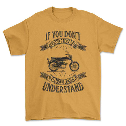 Yamaha Fs1 If You Dont Own One Yamaha Fs1 Youll Never Understand Unisex T-Shirt , Bomuld-Beklædning-Yamaha-Guld-S-Forside-Garage Culture Shop- garage - man cave - merchandise