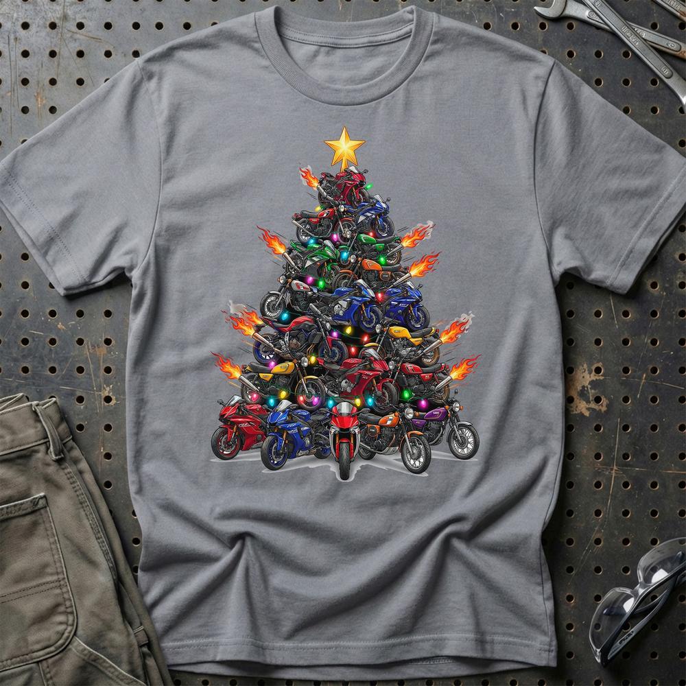 Yamaha Juletræ Christmas Tree - Unisex T-Shirt-Beklædning-Yamaha-Grå Sport-S-Garage Culture Shop- garage - man cave - merchandise