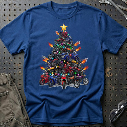 Yamaha Juletræ Christmas Tree - Unisex T-Shirt-Beklædning-Yamaha-Blå Royal-S-Garage Culture Shop- garage - man cave - merchandise