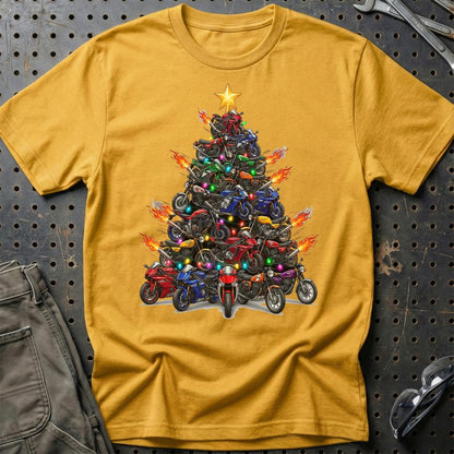 Yamaha Juletræ Christmas Tree - Unisex T-Shirt-Beklædning-Yamaha-Guld-S-Garage Culture Shop- garage - man cave - merchandise
