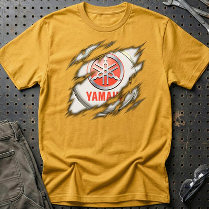 Yamaha Ripped Unisex T-Shirt , Bomuld-Beklædning-Yamaha-Guld-S-Garage Culture Shop- garage - man cave - merchandise