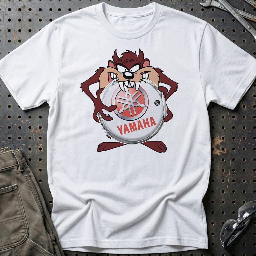 Yamaha TAZ Unisex T-Shirt , Bomuld-Beklædning-Yamaha-Hvid-S-Garage Culture Shop- garage - man cave - merchandise