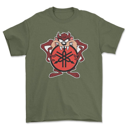Yamaha TAZ Unisex T-Shirt , Bomuld-Beklædning-Yamaha-Grøn Militær-S-Forside-Garage Culture Shop- garage - man cave - merchandise