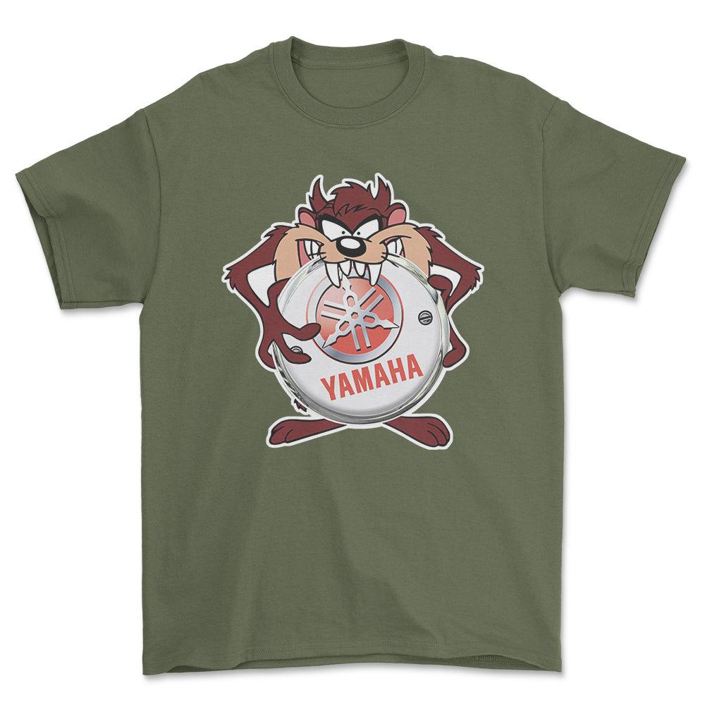 Yamaha TAZ Unisex T-Shirt , Bomuld-Beklædning-Yamaha-Grøn Militær-S-Forside-Garage Culture Shop- garage - man cave - merchandise