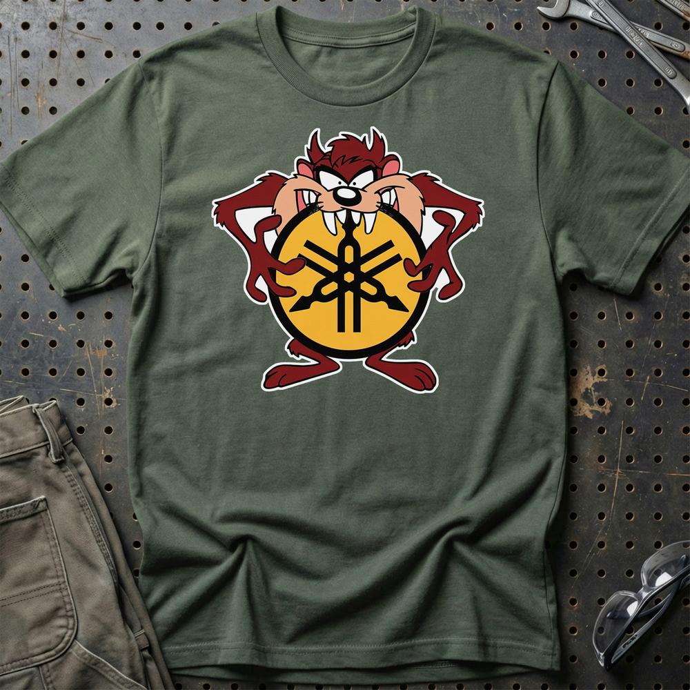 Yamaha TAZ Unisex T-Shirt , Bomuld-Beklædning-Yamaha-Grøn Militær-S-Garage Culture Shop- garage - man cave - merchandise