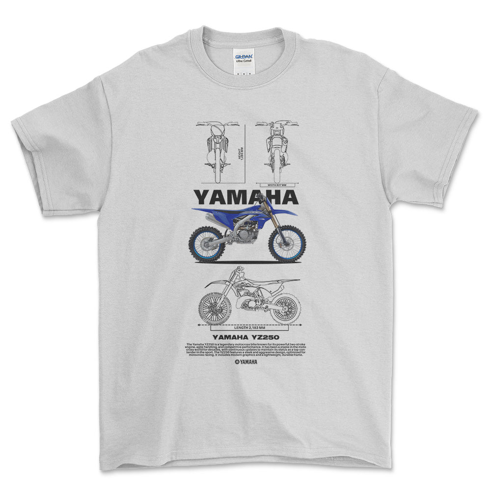 Yamaha YZ250 - Unisex T-Shirt , Bomuld-Beklædning-Yamaha-Hvid-S-Forside-Garage Culture Shop- garage - man cave - merchandise
