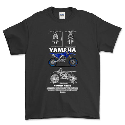 Yamaha YZ250 - Unisex T-Shirt , Bomuld-Beklædning-Yamaha-Sort-S-Forside-Garage Culture Shop- garage - man cave - merchandise