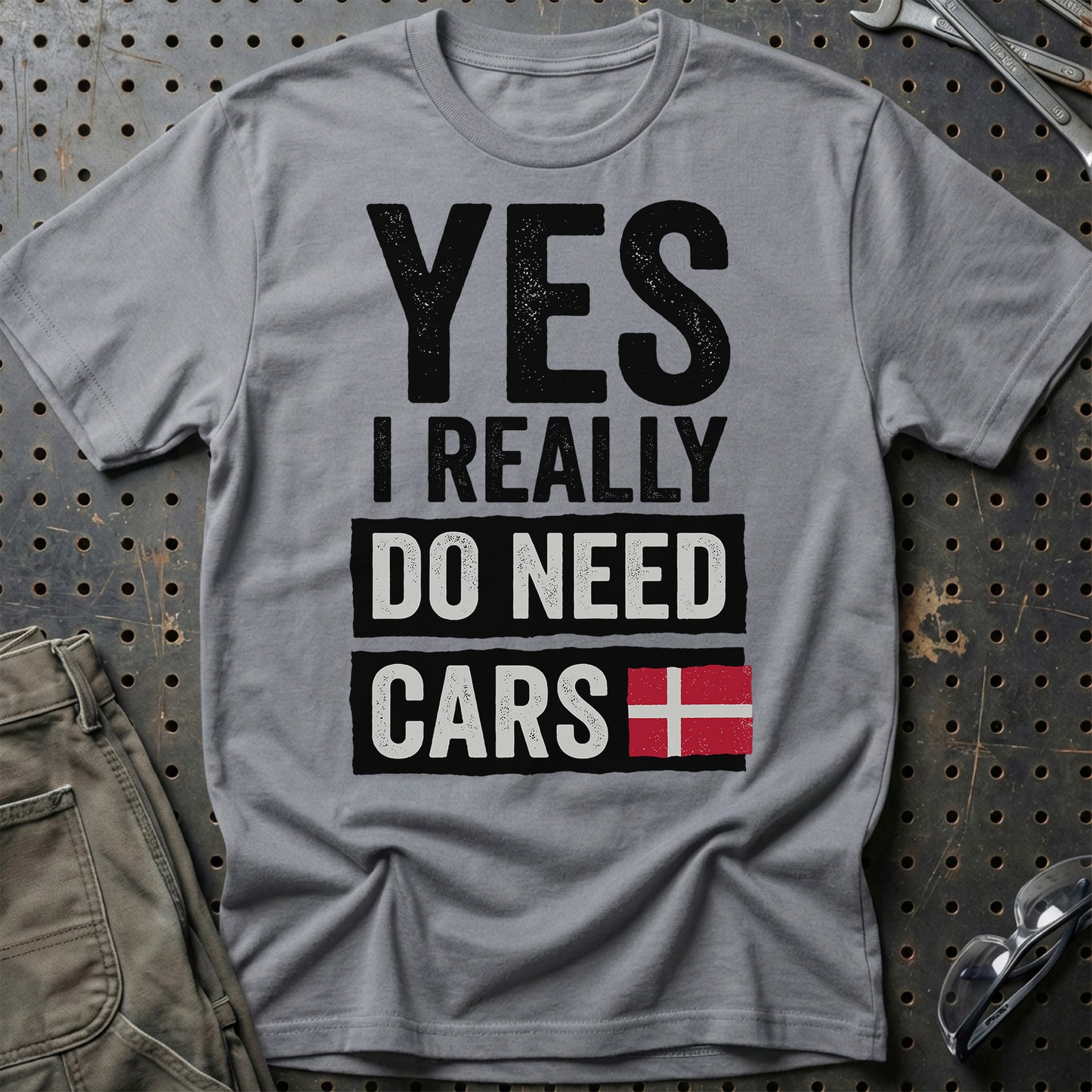 Yes I Really Need Cars – Automotive Lifestyle - Unisex T-Shirt , Bomuld-Beklædning-Garage Culture-Grå Sport-S-Garage Culture Shop- garage - man cave - merchandise