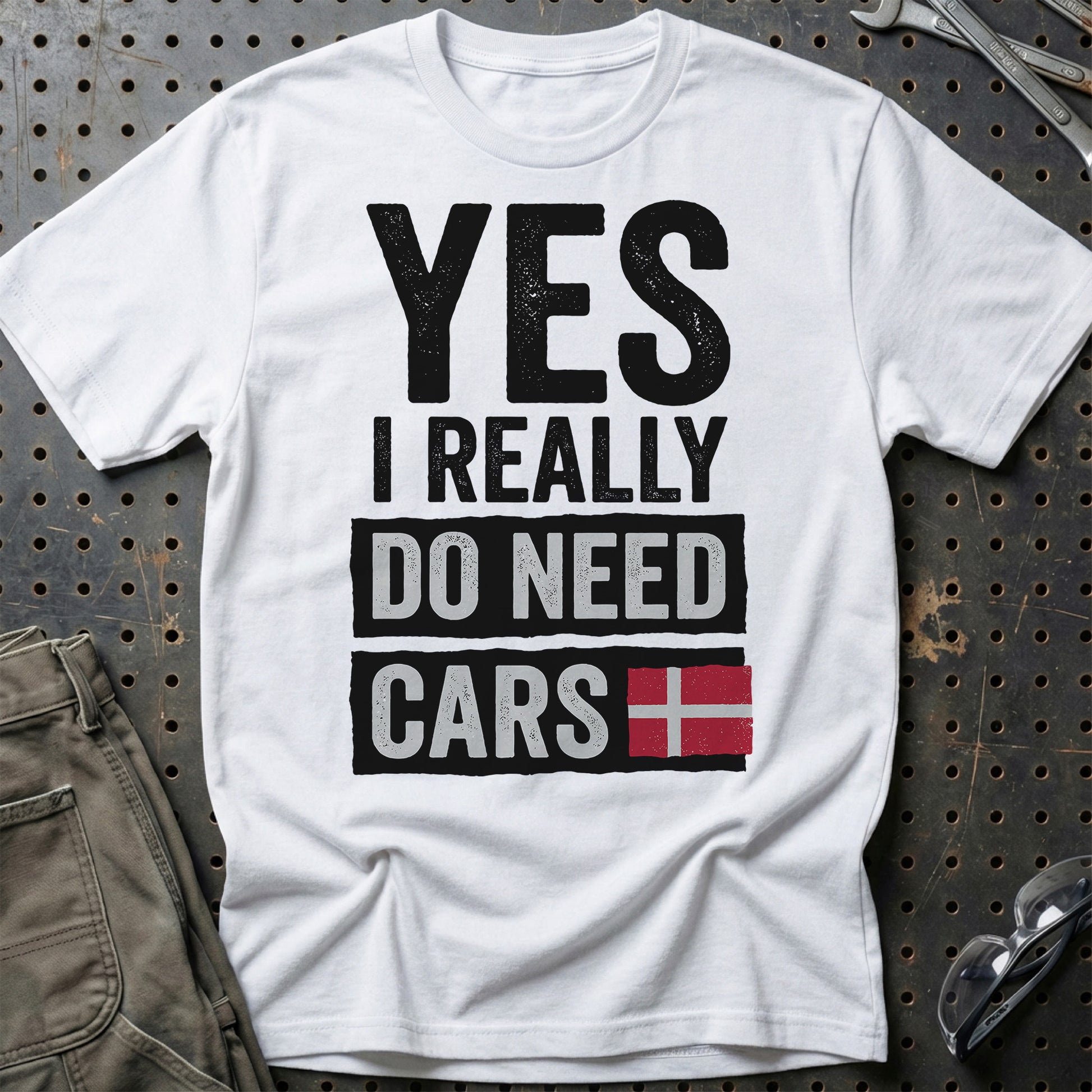 Yes I Really Need Cars – Automotive Lifestyle - Unisex T-Shirt , Bomuld-Beklædning-Garage Culture-Hvid-S-Garage Culture Shop- garage - man cave - merchandise