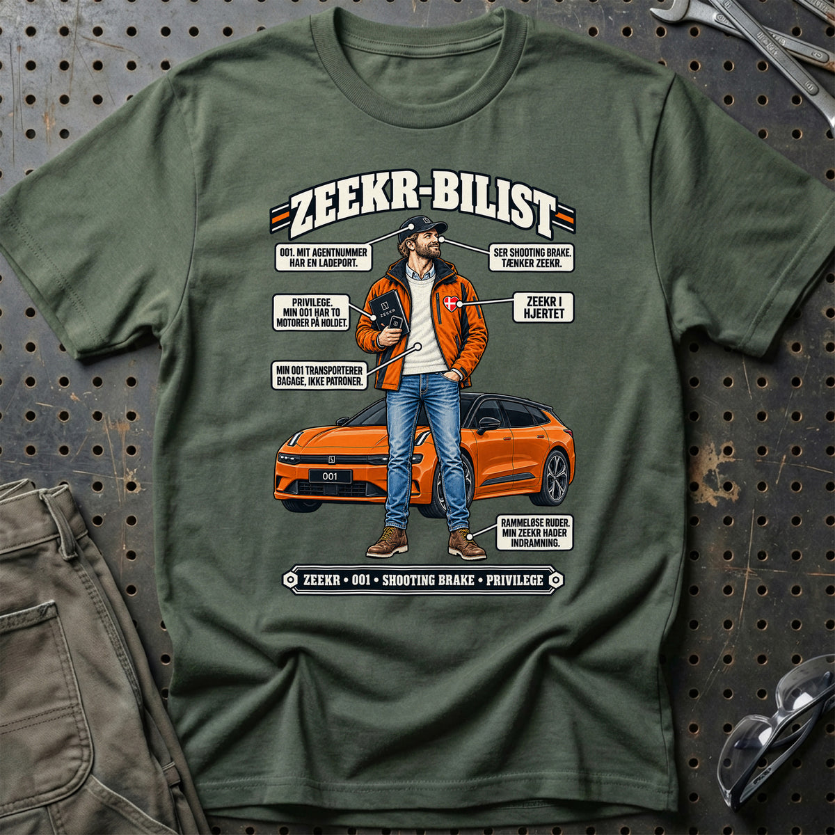 
Zeekr-Bilist T-Shirt – Grøn Militær