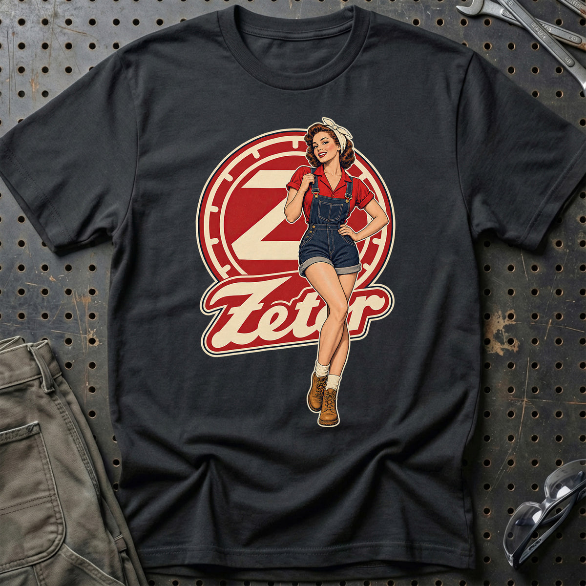 Zetor Retro Pinup T-Shirt – Sort
