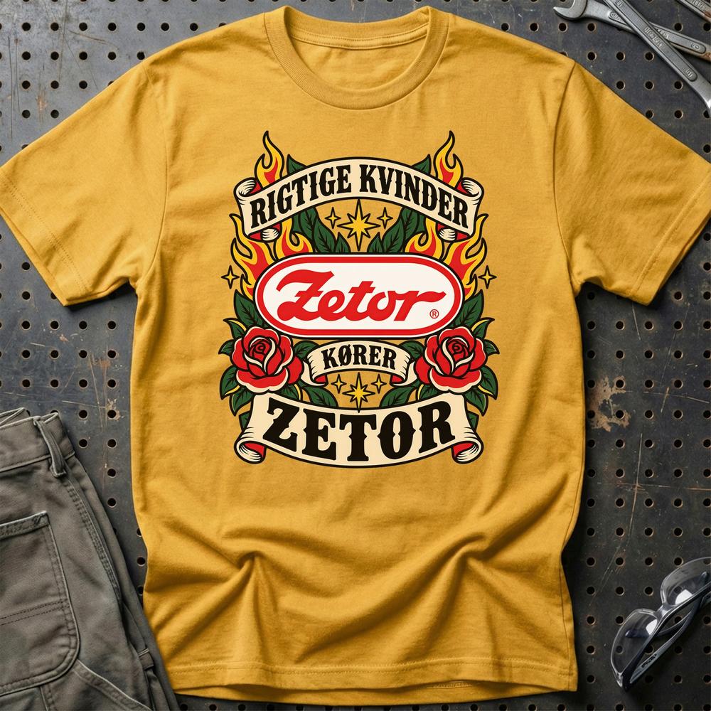 
Produktbillede af Zetor Rigtige Kvinder Kører – Roser og Flammer T-Shirt