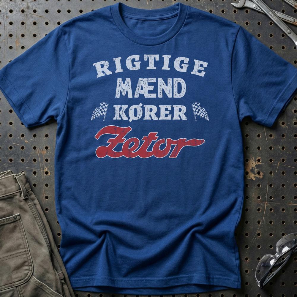 Zetor Rigtige Mænd Kører T-Shirt-Beklædning-Zetor-Blå Royal-S-Garage Culture Shop- garage - man cave - merchandise
