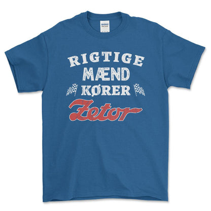 Zetor Rigtige Mænd Kører - Unisex T-Shirt , Bomuld-Beklædning-Zetor-Blå Royal-S-Forside-Garage Culture Shop- garage - man cave - merchandise