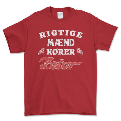 Zetor Rigtige Mænd Kører - Unisex T-Shirt , Bomuld-Beklædning-Zetor-Rød-S-Forside-Garage Culture Shop- garage - man cave - merchandise