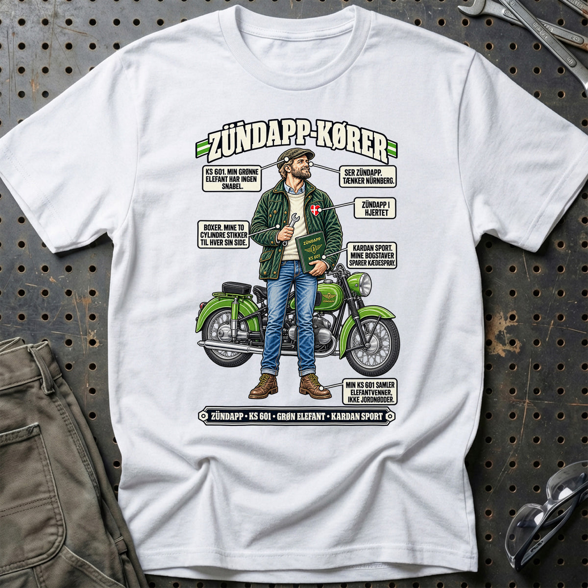 
Zündapp-Kører T-Shirt – Hvid