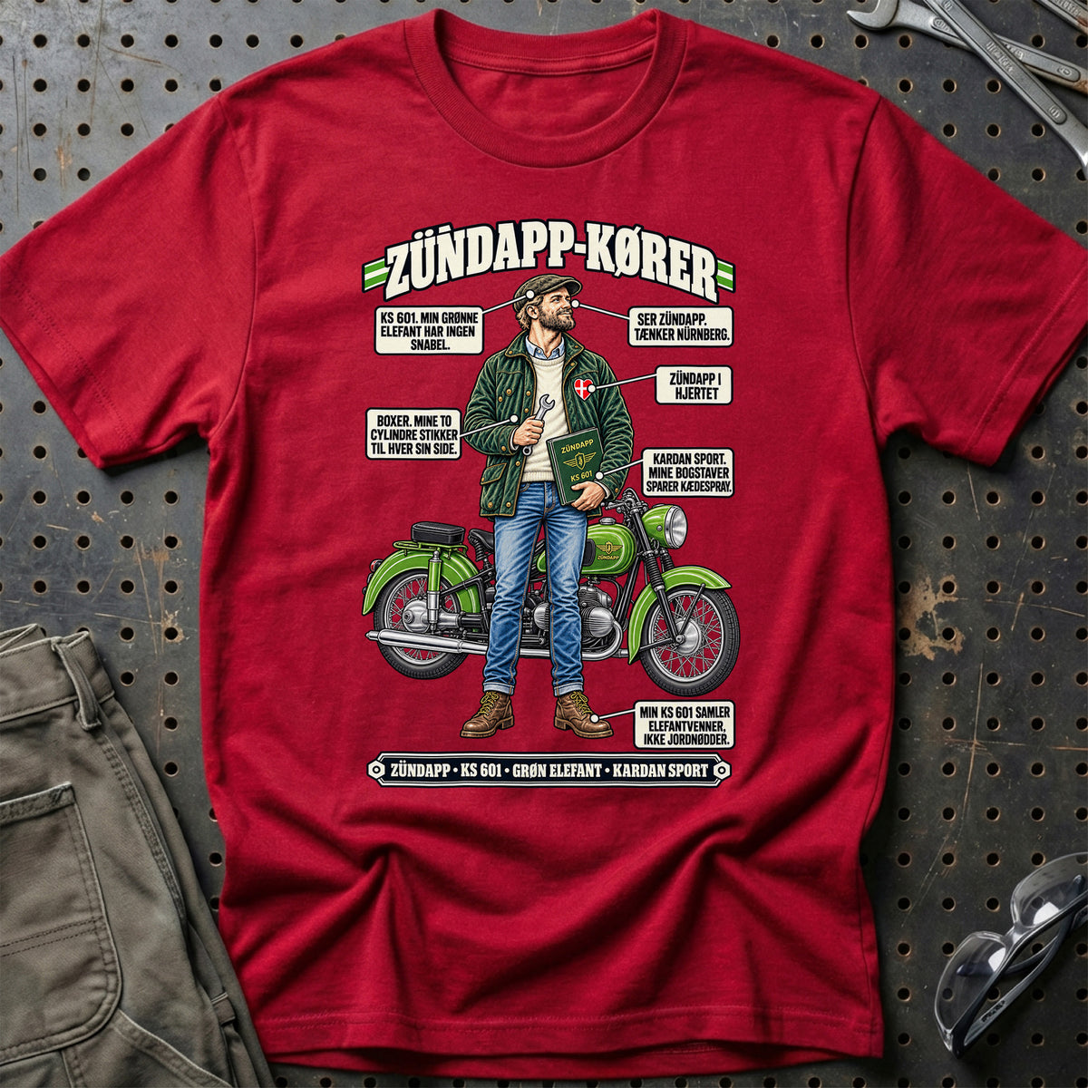 
Zündapp-Kører T-Shirt – Rød
