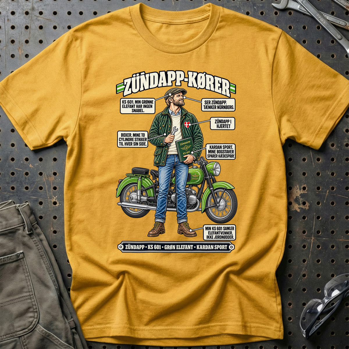 
Zündapp-Kører T-Shirt – Guld