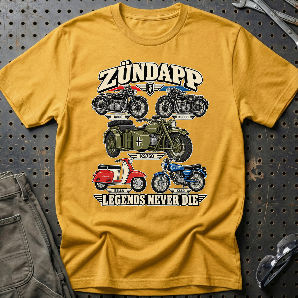 
Produktbillede af Zündapp Legends Never Die T-Shirt