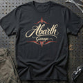 
Abarth Garage – Pinstripe – Unisex T-Shirt med tryk foran, farve: Sort