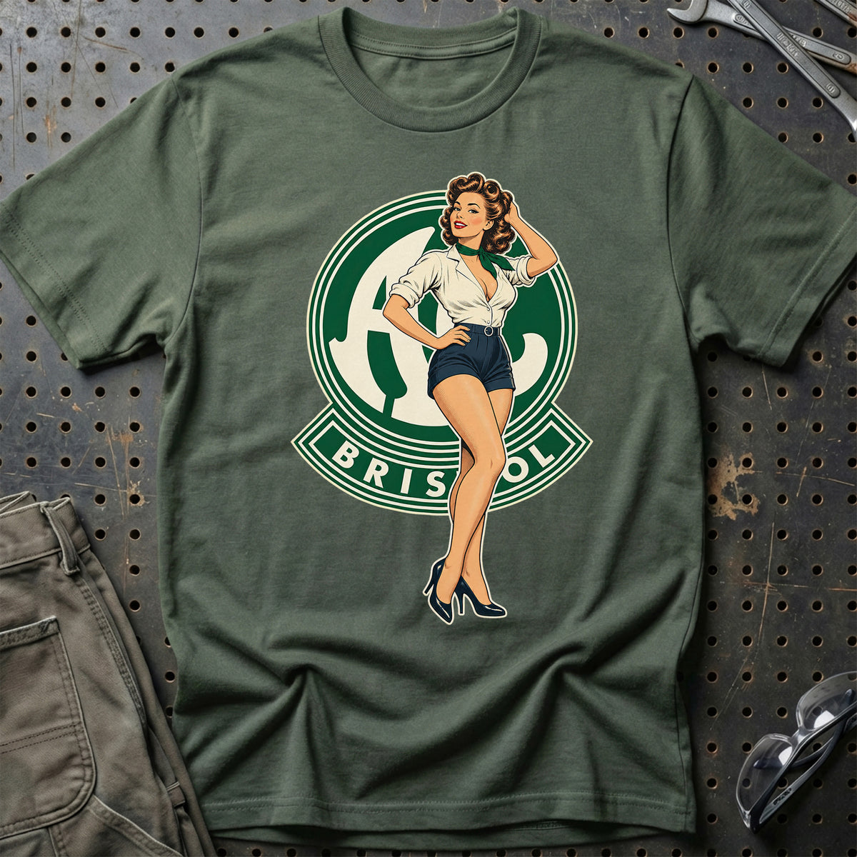 AC Retro Pinup T-Shirt – Grøn Militær