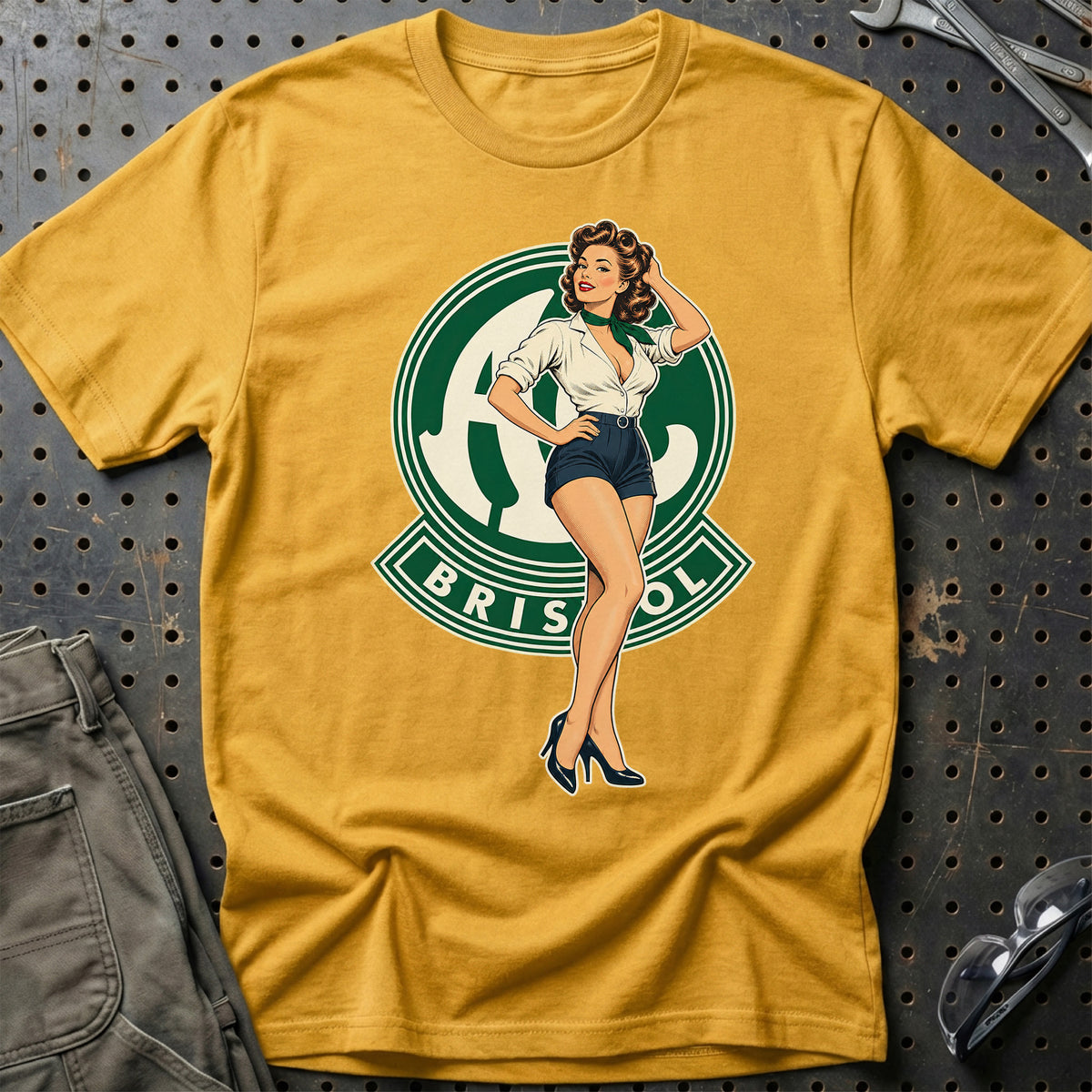 AC Retro Pinup T-Shirt – Guld