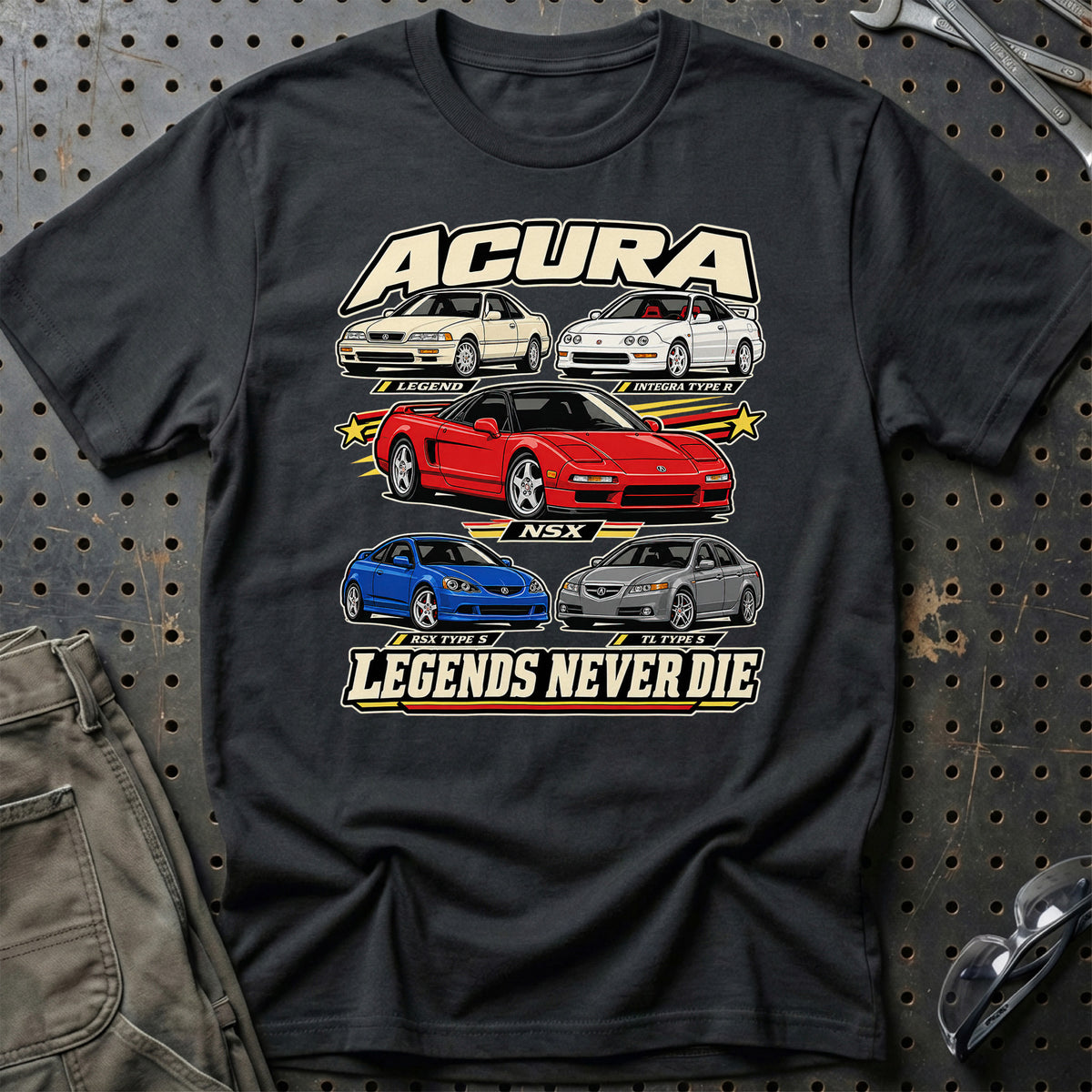 Acura Legends Never Die T-Shirt – Sort