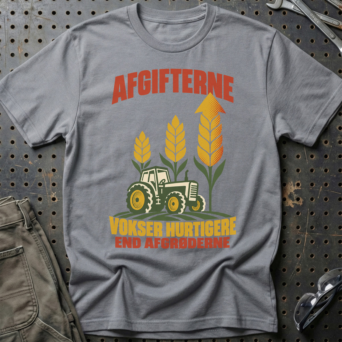 
Afgifterne vokser hurtigere end afgrøderne – Retro – Unisex T-Shirt – Grå Sport