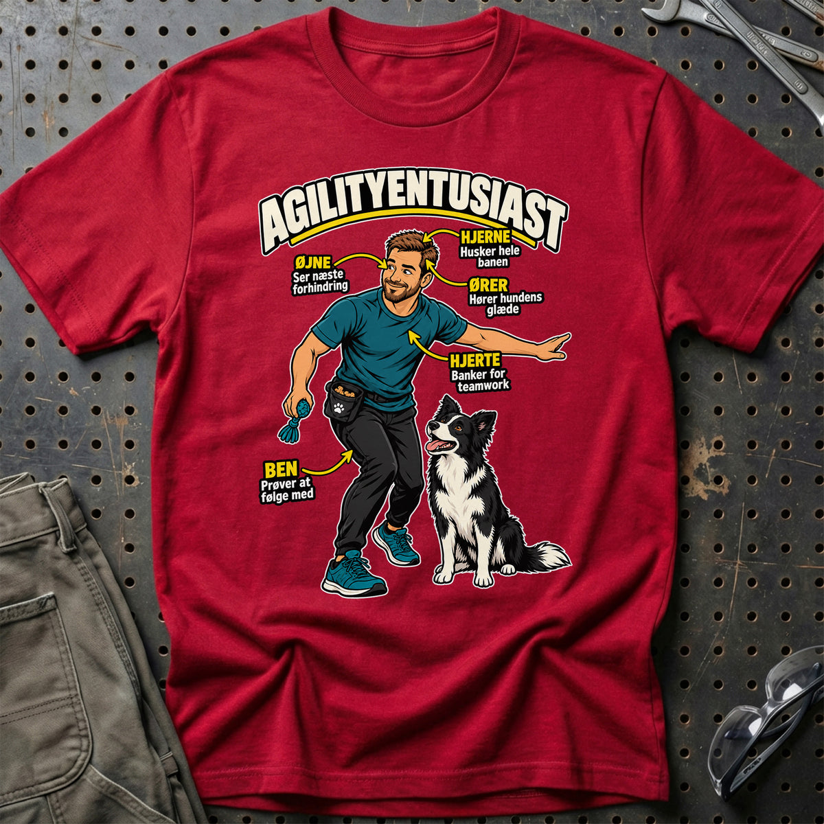 
Agilityentusiast – Anatomi – Mand – Unisex T-Shirt – Rød