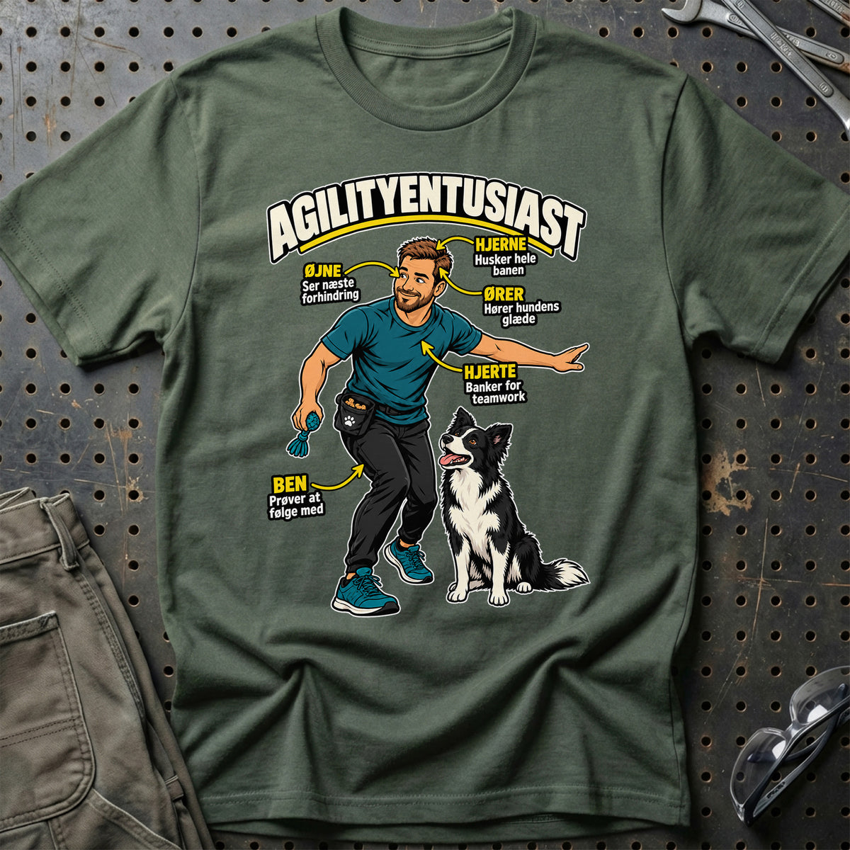 
Agilityentusiast – Anatomi – Mand – Unisex T-Shirt – Grøn Militær