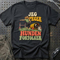 
Agilityentusiast – Jeg peger hunden fortolker – Unisex T-Shirt med tryk foran, farve: Sort