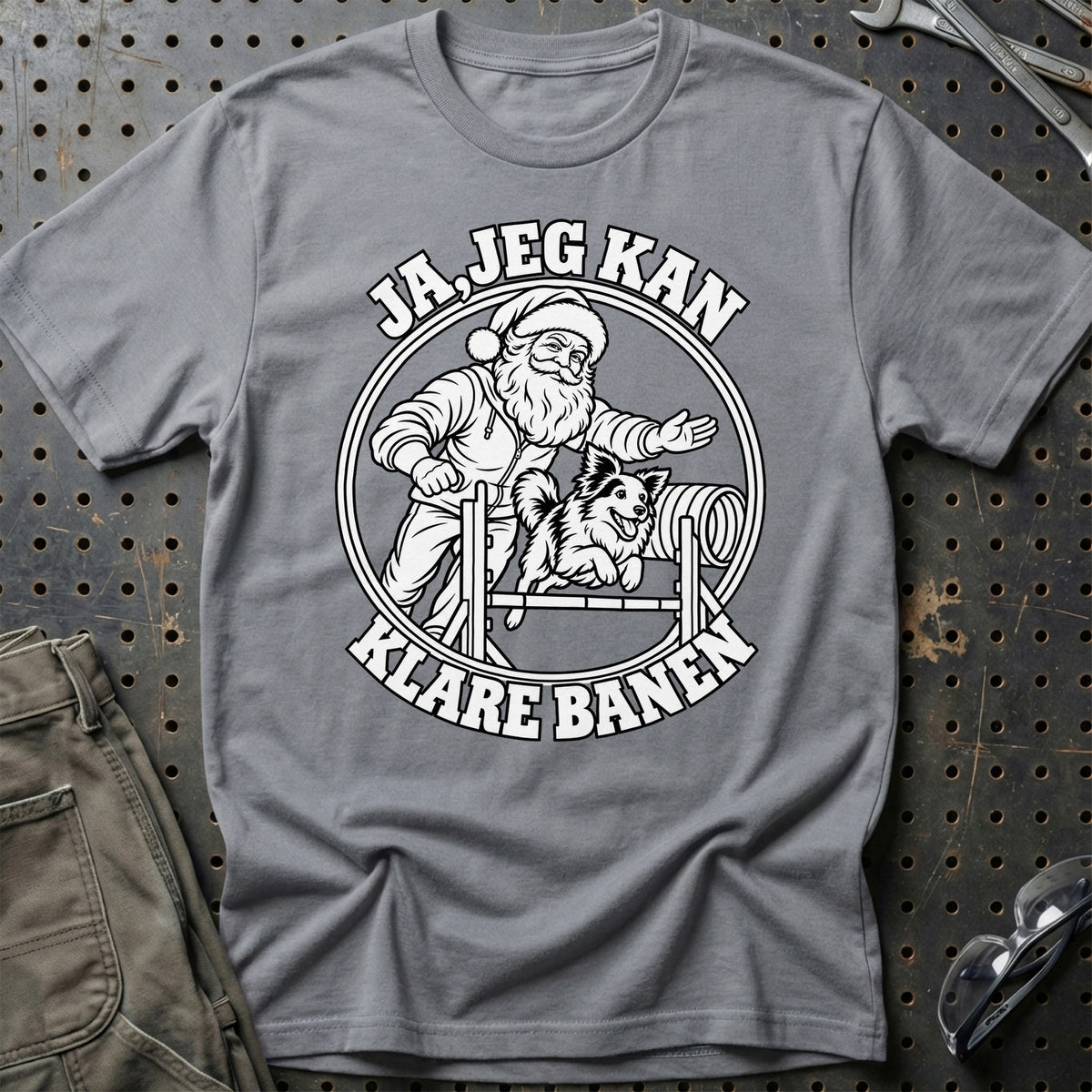 
Agilityentusiast – Julemanden kan klare banen – Unisex T-Shirt – Grå Sport