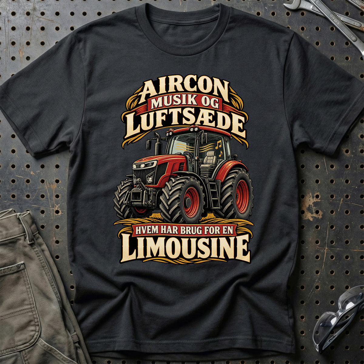 
Aircon musik og luftsæde hvem har brug for en limousine – Illustration – Unisex T-Shirt – Sort