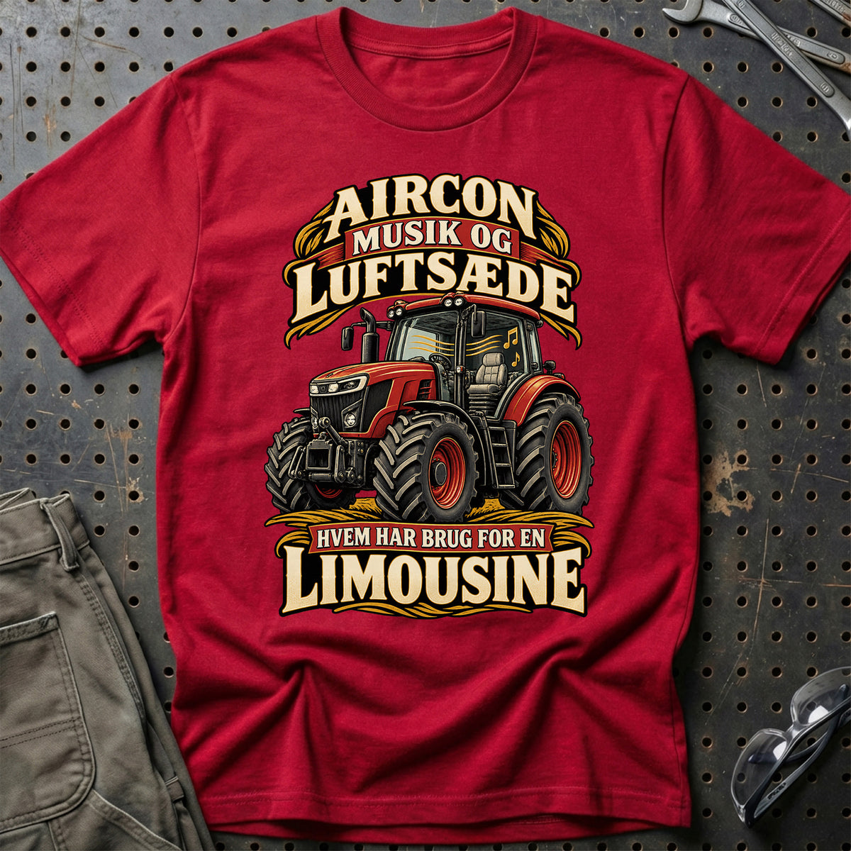 
Aircon musik og luftsæde hvem har brug for en limousine – Illustration – Unisex T-Shirt – Rød