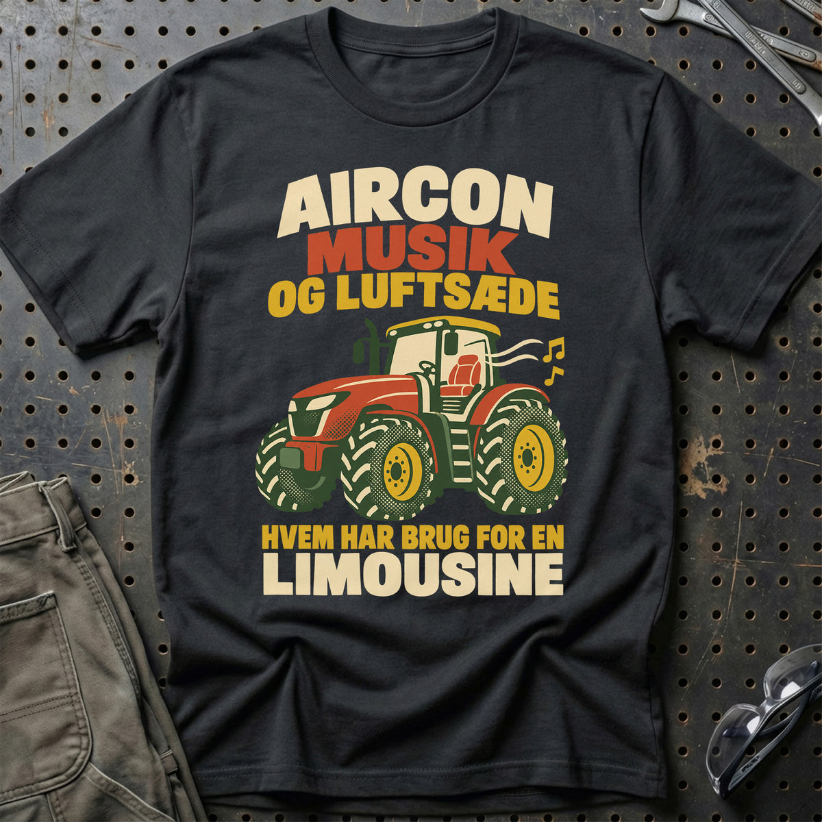 
Aircon musik og luftsæde hvem har brug for en limousine – Retro – Unisex T-Shirt – Sort